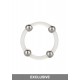 Steel Beaded Silicone Ring L