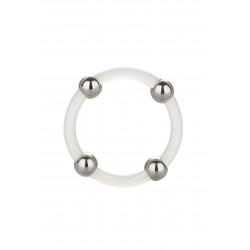 Steel Beaded Silicone Ring L