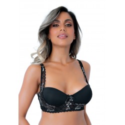 Balconette push-up lace bra