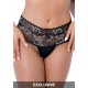 High-waist floral lace string