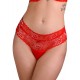 High-waist floral lace string
