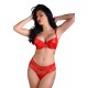 High-waist floral lace string