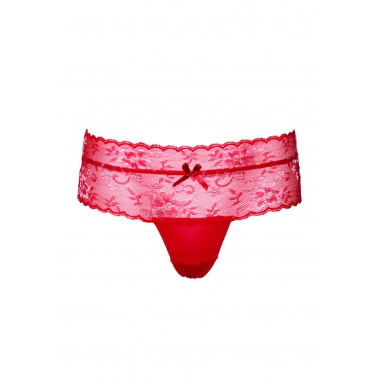 High-waist floral lace string