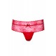 High-waist floral lace string