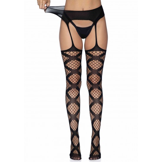 Net garter belt stockings
