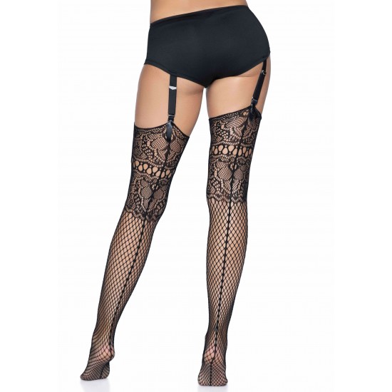 Fishnet backseam stockings