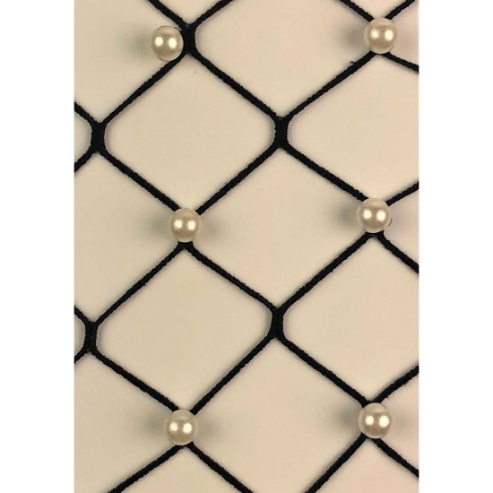 Faux pearl fence net tights