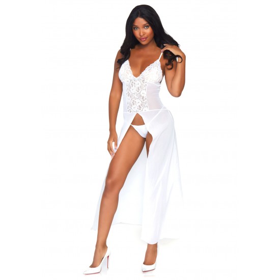 Mesh, lace high slit maxidress Mesh, lace high slit maxidress