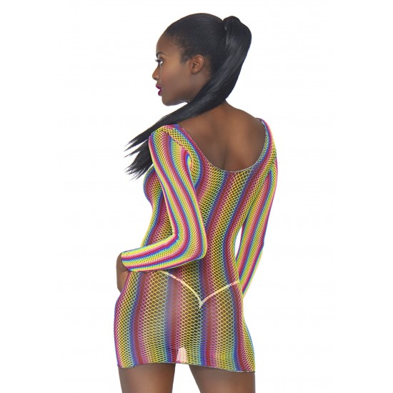 Rainbow fishnet mini dress Rainbow fishnet mini dress