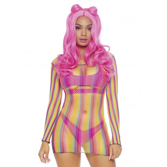 Rainbow fishnet mini dress Rainbow fishnet mini dress