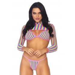 Rainbow top, string & crop top