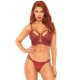 Lace bralette with sheer thong