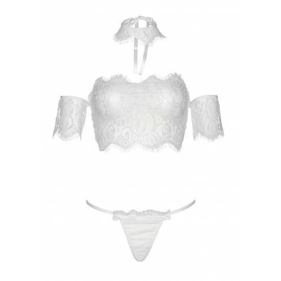 Lace top with choker and thong Lace top with choker and thong