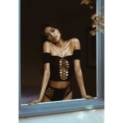 Opaque crop top and thong