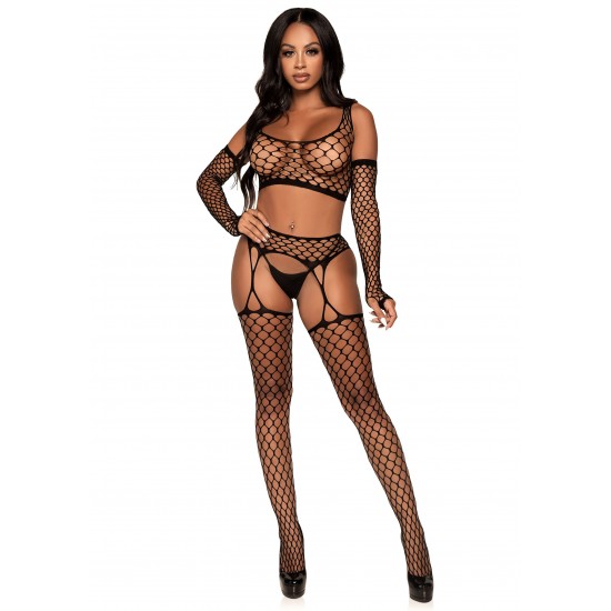 Crop top, stockings & gloves Crop top, stockings & gloves