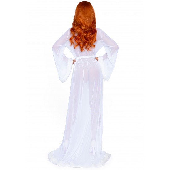 Faux fur trimmed robe & string Faux fur trimmed robe & string