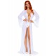 Faux fur trimmed robe & string Faux fur trimmed robe & string