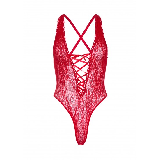 Floral lace thong teddy