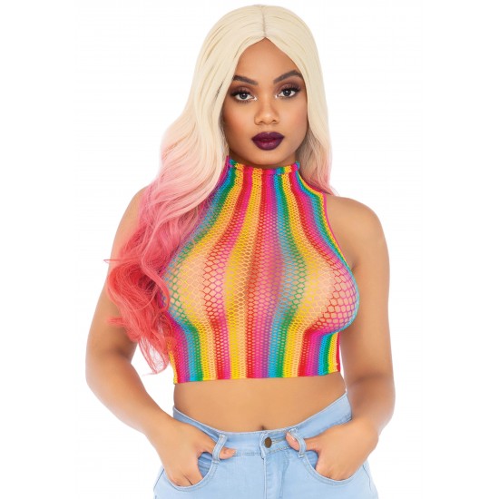 Rainbow net high neck crop top Rainbow net high neck crop top