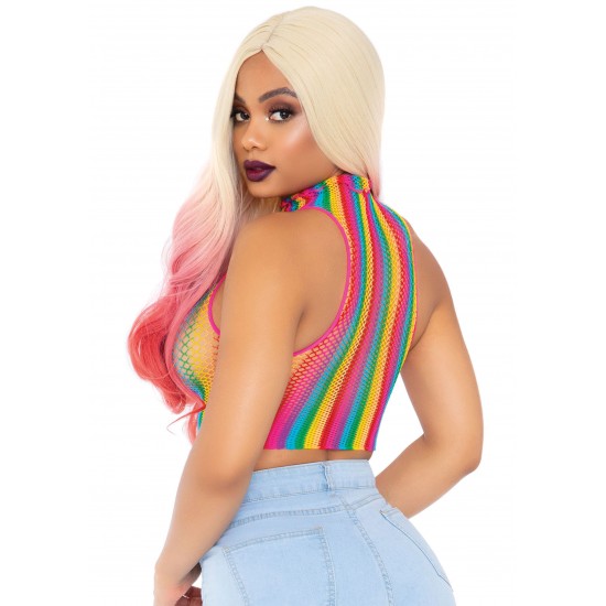 Rainbow net high neck crop top Rainbow net high neck crop top