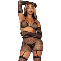 5Pc bra set with garterbelt