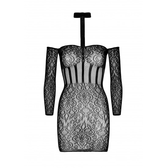 Long Sleeve Halter Mini Dress