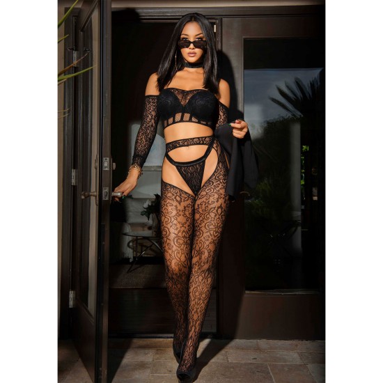 Top, Suspender Hose & G-string
