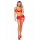 Bra, g-string and garter belt