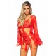 Teddy, lace robe & ribbon tie