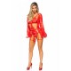 Teddy, lace robe & ribbon tie