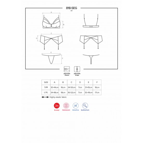 818 Bra, Garterbelt & Thong