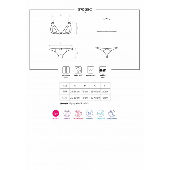 870 Cupless Bra, Cl Thong