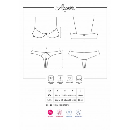 Alabastra Half Bra & Cl Thong
